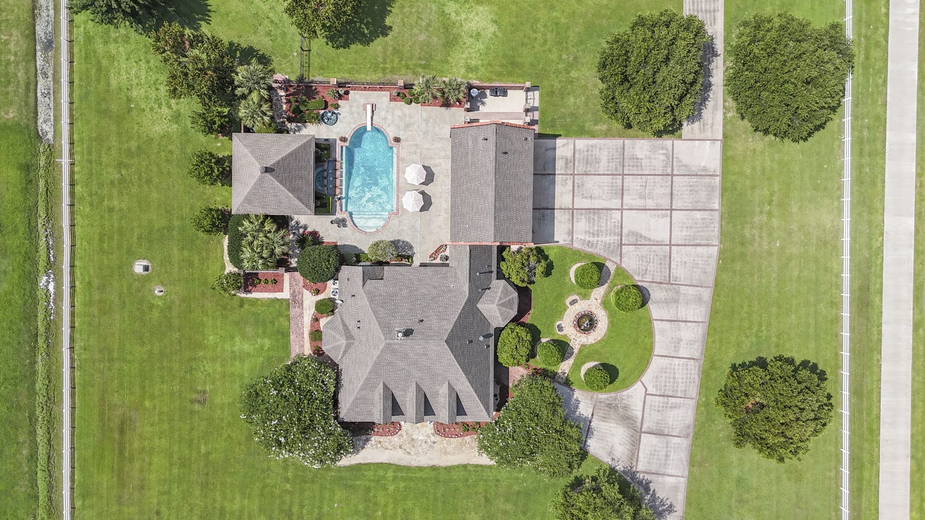 Loosemoore Estate one-acre stocked pond with over-water gazebo, 15-acre estate